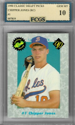 1990 Classic Draft Picks Chipper Jones RC #1 Graded FCGS 10 GEM MINT!!!