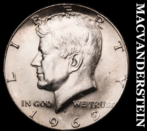 1969-D Silver Kennedy Half Dollar-Choice Gem BU Lustrous No Reserve #i5869