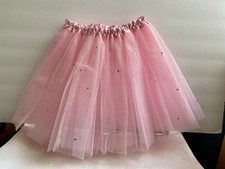 New Girl's Glitter Gem Stone Pink Tulle TuTu Skirt SZ 3-5 YRS Ballet Gym Dance