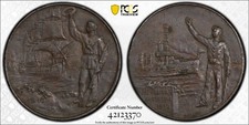 1910 Argentina Independencia Centenario Armada Medalla PCGS AU55 Bronce 37mm Rossi