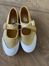 Vans girls size 2, gold glitter Vans Old Skool-style sneakers NWOT