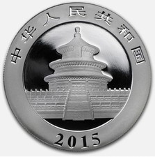 2015 1 oz Chinese Silver Panda Coin BU .999 Fine Silver in Capsule