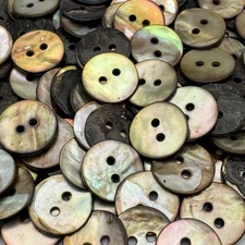 Brown/Rainbow/Iridescent MOP/Mother Of Pearl Shell Button 13mm 1/2" 2hole