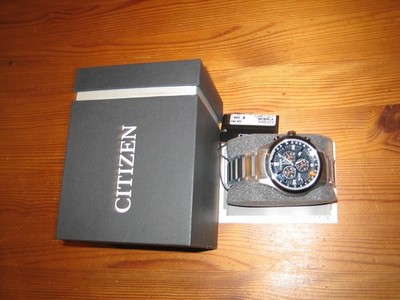 Citizen Super  Titanium  AT2530-85L   43mm blau  Chronograph  Neu ,   UVP 399,-