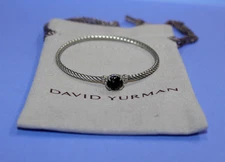 David Turman SS Chatelaine Onyx 3mm Cable Bangle Bracelet   [095GCM]