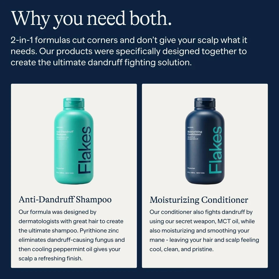 Flakes Complete Bundle Shampoo & Conditioner - Anti-Dandruff Hair Care Set N