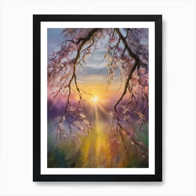Kirschblüten 11 Kunstdruck gerahmt Wandbild Poster Leinwanddruck Bild
