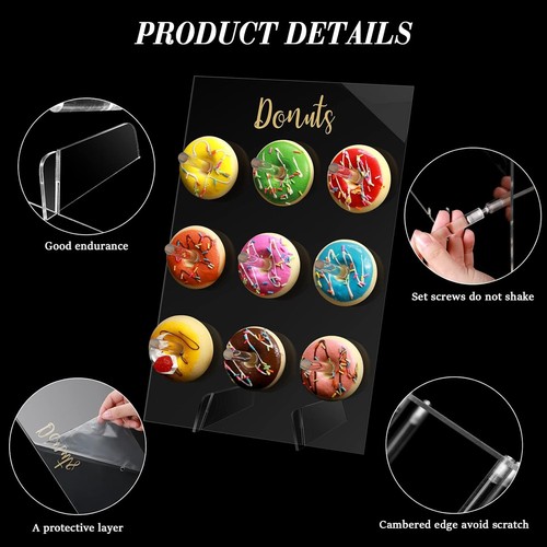 2 Pack Donut Stand Display Wall for Dessert 13.78 x 9.84 Inch, clear - Picture 4 of 6