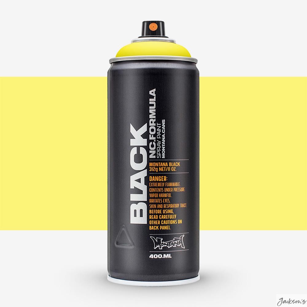 Montana Black Spray Paint 400ml True Yellow Aerosol For DIY Decorating