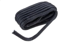 Seachoice Double-Braid Nylon Dock Line 1/2" x 25' Black - Marine Mooring Rope