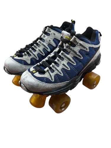 Vintage Rage 4x4 Quad Roller Skates Women Size 6/Men Size 4 Blue/Grey EUC - Picture 1 of 4