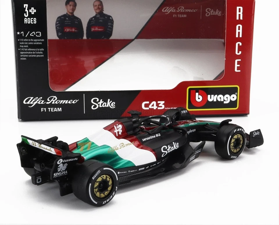 MODELLINO AUTO STATICO DIECAST ALFA ROMEO F1 C43 BOTTAS MONZA GP 2023 SCALA 1/43 - Immagine 2 di 4