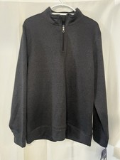 Croft Barrow Mens 1/4 Zip Sweater Pullover Extra Soft Dark Gray Large