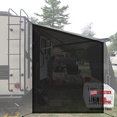 RV Awning Sun Shade Screen for Side 9' 6'' x 7' 6'' - Actual Measurement Black