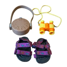 American Girl 18" Doll Retired Camping Accessories, Sandals, Binoculars, Canteen