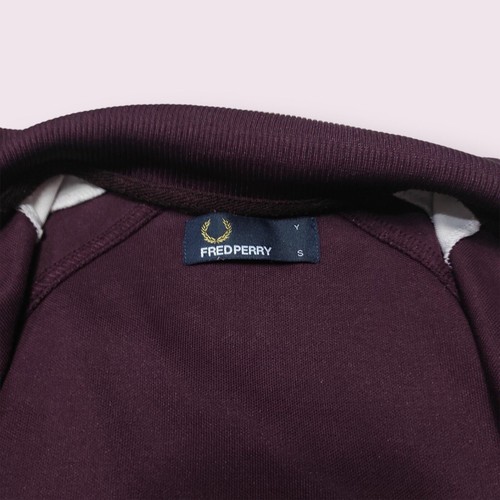 Fred Perry Track Jacket Top Boys Size Small Purple Casual Mod Terrace - Picture 6 of 18
