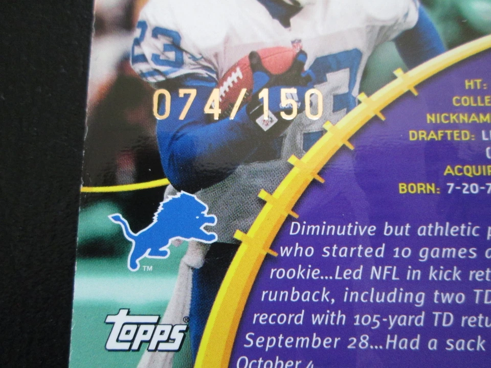 TERRY FAIR 1999 STADIUM CLUB ONE OF A KIND PARALLEL CHROME CARD # 74/150 - Image 4 of 4