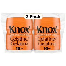 Knox Unflavored Gelatin, 2 Ct Pack, 16 Oz Canisters Assorted Sizes