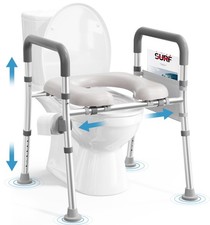 Toilet Seat Riser for Seniors, Raised Toilet Seat with Handles, Adjustable He...