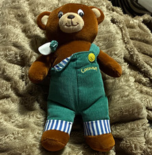 Eden Corduroy Bear Plush Teddy Green Corduroy Overalls Vintage 1984 MPN 44104