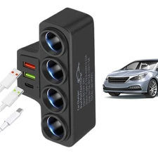 Multi Port USB Car Cigarette Lighter Socket Splitter Charger Power Adapter