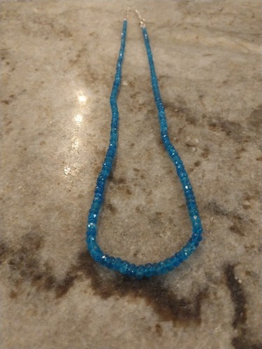 Collana di perle rondelle sfaccettate Malgache Neon Apatite 18"Rodo/Argento. 55,0 carati - Foto 16 di 21