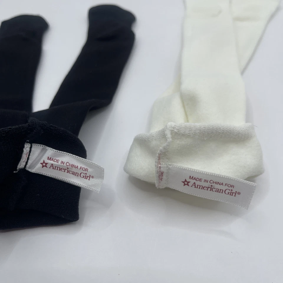 LKnew! Лот 2 пары Beforever Samantha American Girl кукла черно-белые чулки - Изображение 2 из 3
