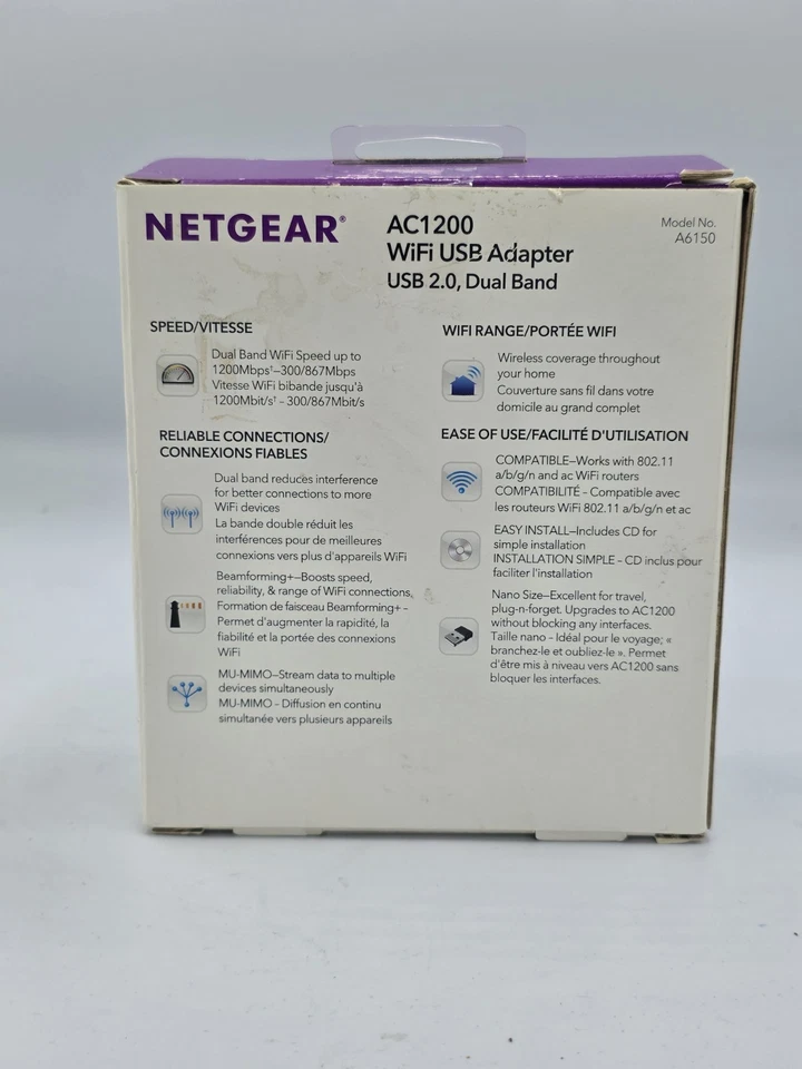 NETGEAR - Dual-Band Wireless- (AC1200) WiFi USB 2.0 Network Adapter - Black 7 - Image 2 of 2