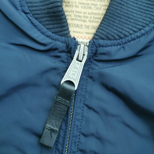 Alpha Industries MA1-TT Bomber Jacket Mens M Medium Navy Blue Flyers Flight - Picture 3 of 9