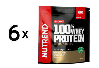 6 x Nutrend 100% Whey Protein, Strawberry - 800g (41,66 EUR/kg)