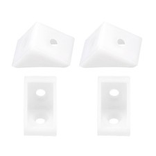 100Pcs 20x20x15mm Plastic Corner Brackets 4 Hole L Shape Right Angle Brace White