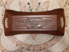 VTG ABBEY PRESS WOODEN BREAD TRAY "GIVE US THIS DAY OUR DAILY BREAD"