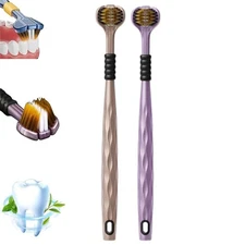 Triple Bristle Toothbrush 360° Teeth Cleaning Toothbrush 2 Pieces Brush