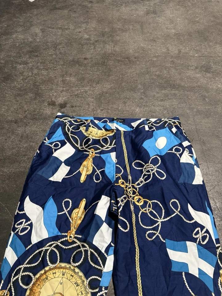 Pantalones para mujer NAUTICA talla 14 estampado náutico costero novedad CRUCERO Foto 4 de 4