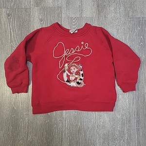 Vtg Size 6/6x Youth kids Disney Toy Story Jessie Red Crew Sweater cotton/poly