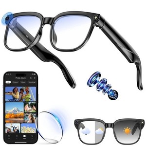 AI Smart Glasses Camera 4K Video Recording Bluetooth Calls Voice Assistant HD