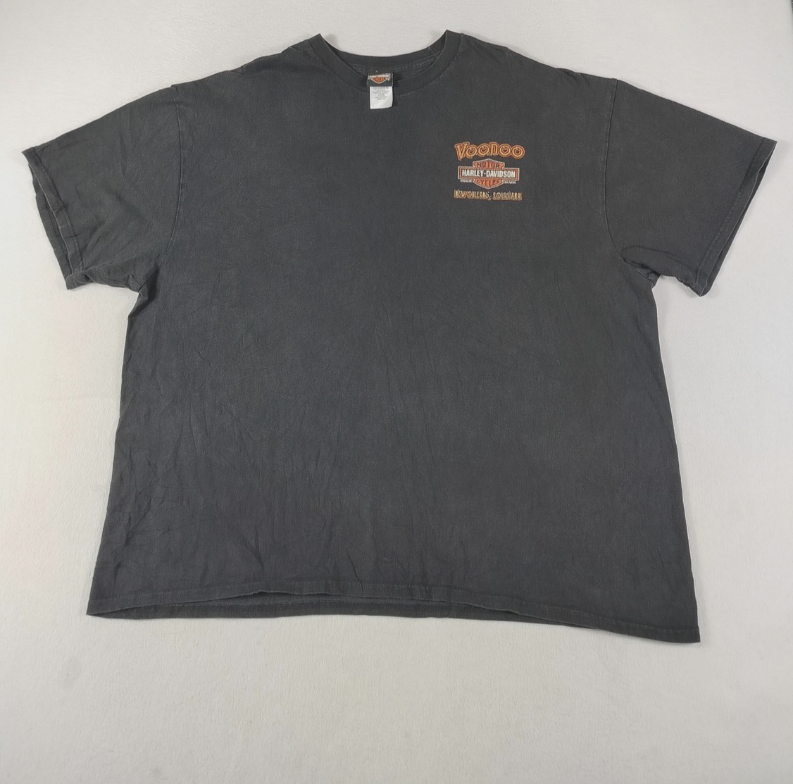 ボロ 93年 USA製 Harley-Davidson カットオフ パーカ Harley Davidson Voodoo Shirt Mens 3XL Black New Orleans French