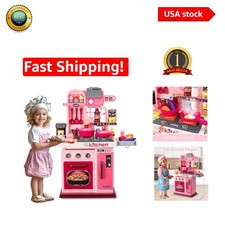 53-Piece Kids Kitchen Playset with Realistic Sounds for Imaginative Toddlers