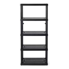 Black 5-Tier Plastic Garage Storage Shelving Unit 32 In. W X 72 In. H X 14 In.