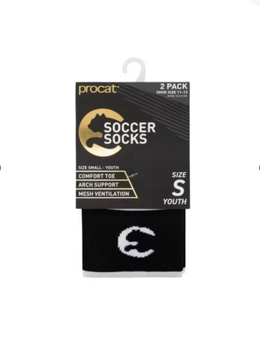 Black and White Logo Puma Crew Socks 2pk Size M youth (1-3 shoes size) - Picture 2 of 5