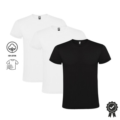 3er Bunt SET Herren T-Shirt Sparpack, 100% BW Rundhals Kurzarm M-XXL Roly Atomic
