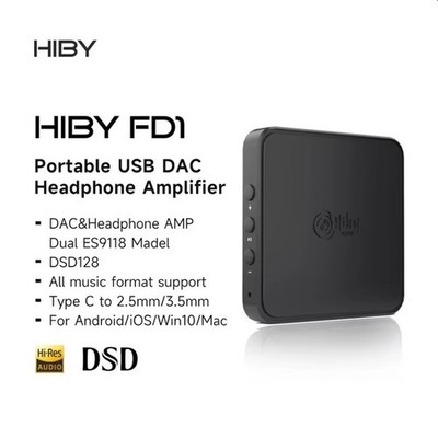 HiBy FD1 Typ C USB DAC Kopfhörer Verstärker Decoder HiFi Audio DSD128 MQA für Mu