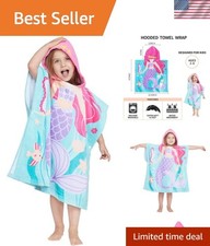 100 Cotton Hooded Towel for Toddlers 2-6 Boys Girls Kids Bath Pool Beach To...