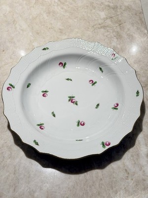 Herend Porzellan  Ø ca. 38,5 cm Servierschale Petit Rose mit Goldrand