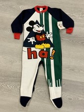 Vintage Disney Mickey  Co Footed Sleeper Pajamas Size 3T New With Tags