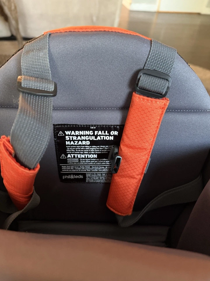 phil&teds Parade 儿童背带框架背包,橙色 - 紧凑,轻便 (4. — 第 4/4 张图片