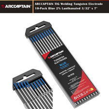 ARCCAPTAIN TIG Welding Tungsten Electrode 10-Pack Blue 2 Lanthanated 3/32" x 7"