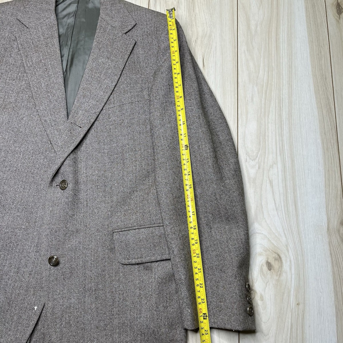 J. Press VTG 3-Pc Suit Half-Lined Herringbone Tweed Wool Mens 40R