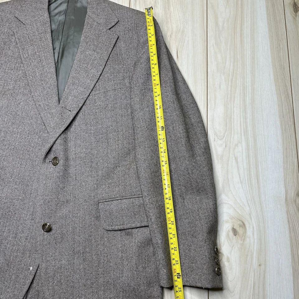 J. Traje Press De Colección 3 Piezas Medio Forrado Espiga Tweed Lana Para Hombres 40R 30Wx31L DEFECTUOSO Foto 3 de 4