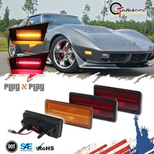 LED Side Marker Lights Front Amber and Rear Red For 1974-1979 Chevy Corvette C3